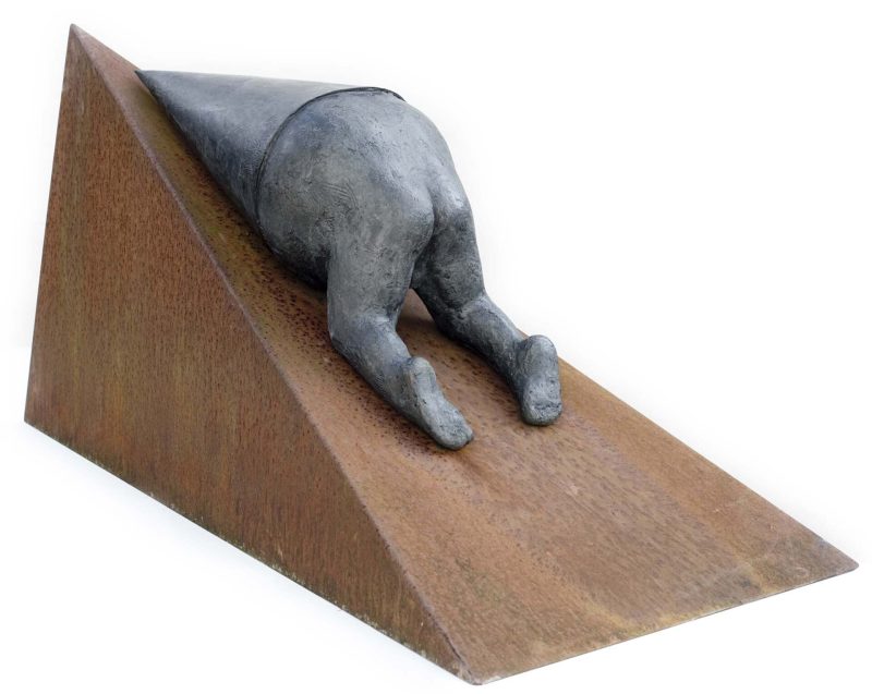 Transformation snæversyn 1993 bronze og cortenstål 60 x 130 x 60 cm